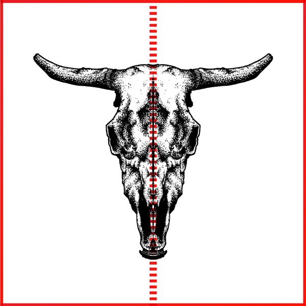 Pointillism Marker line art cow skull minimal hand drawn experiment free pattern rough geometric macabre flat