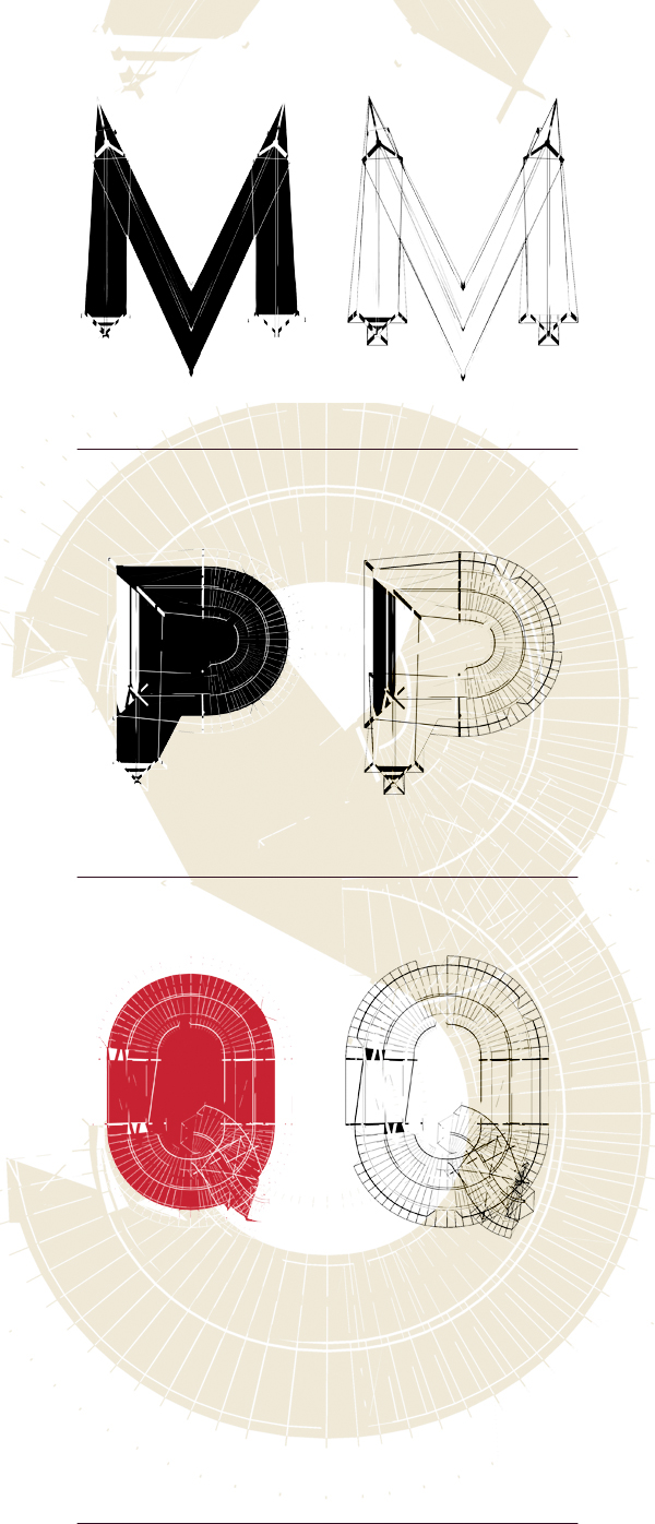 deconstruct type print grid poster