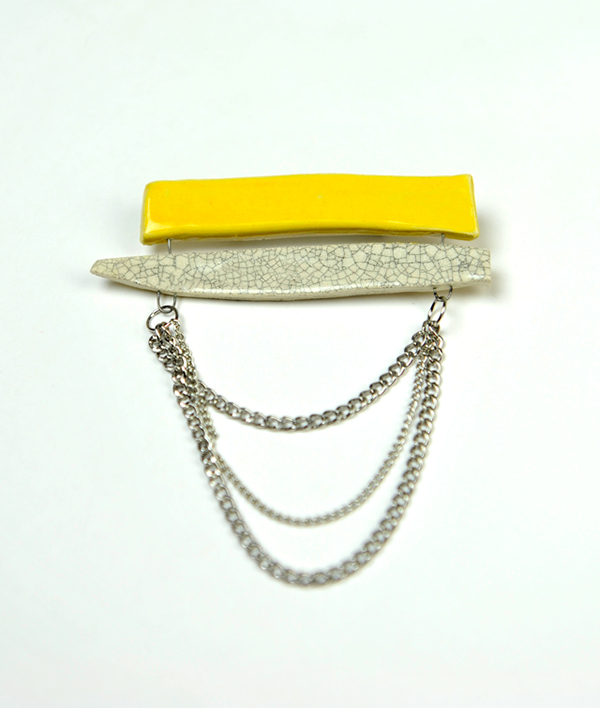 brooch brooches jewelry ceramic jewelry yellow simple geometric