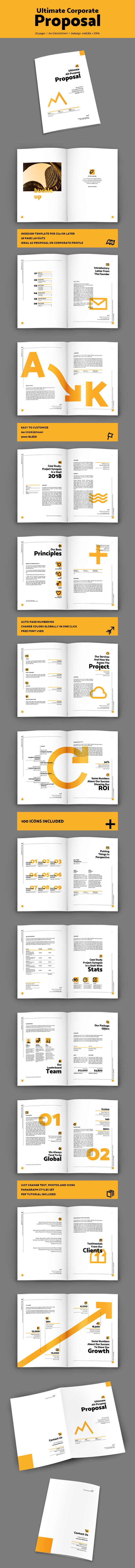 brochure corporate profile Proposal Booklet catalog template clean bold modern