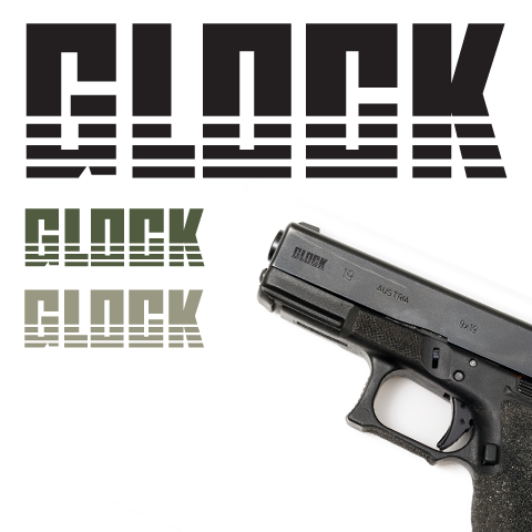 glock Gun black three lines block solid Reliable