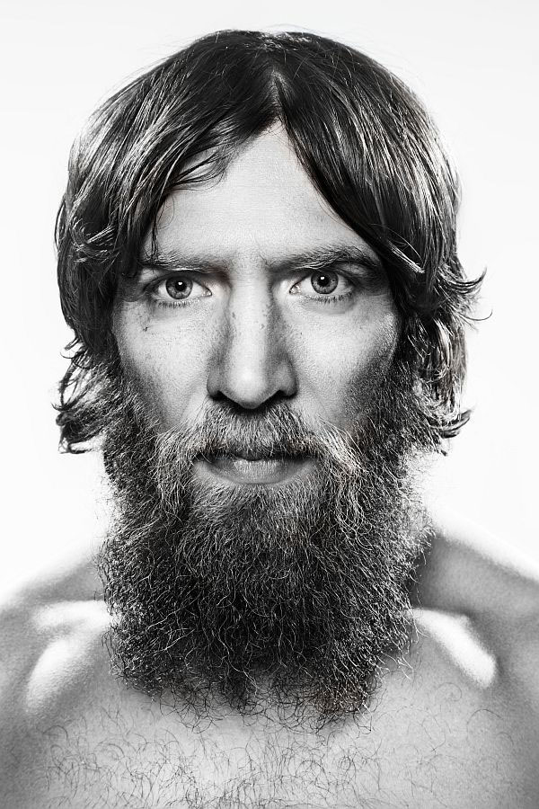 WWE Black&white portrait blue beard