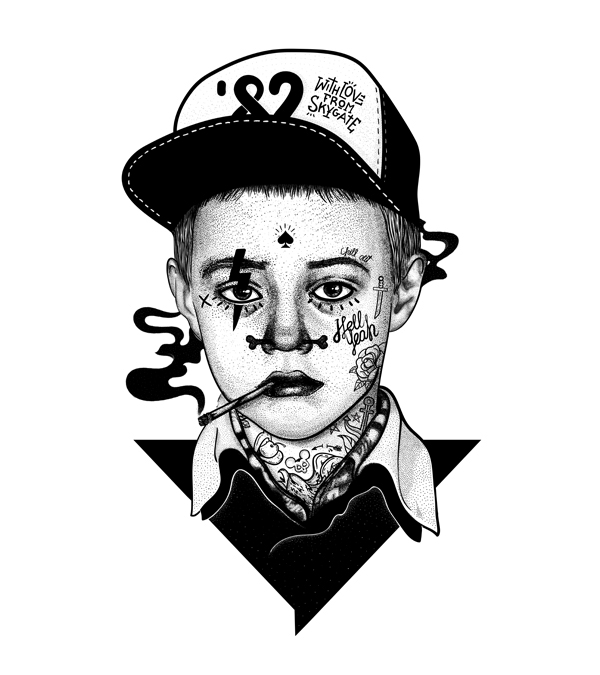 tattoo t-shirt boy art portrait face