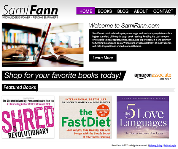 SamiFann Bookstore wordpress