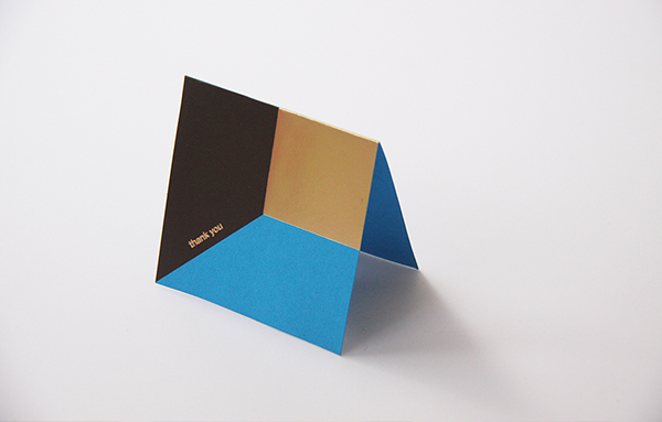 thank You card colorful gold minimal clean modern geometry paper