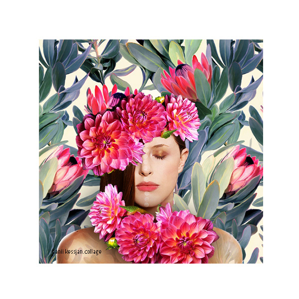digital collage art floral Flowers