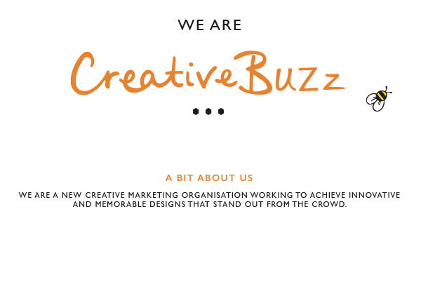 orange bee creative Creative Buzz business card editorial marketing   yellow honey sweet Fun agency flat Website