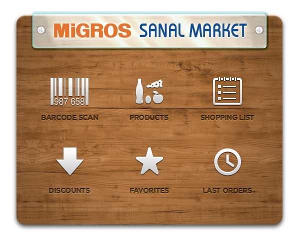 Migros  ipad application Grocery orange wood Shopping ios iPad App app design mobile