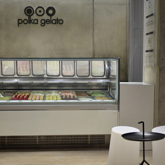 Gelato polka ice cream Retail Interior store concrete
