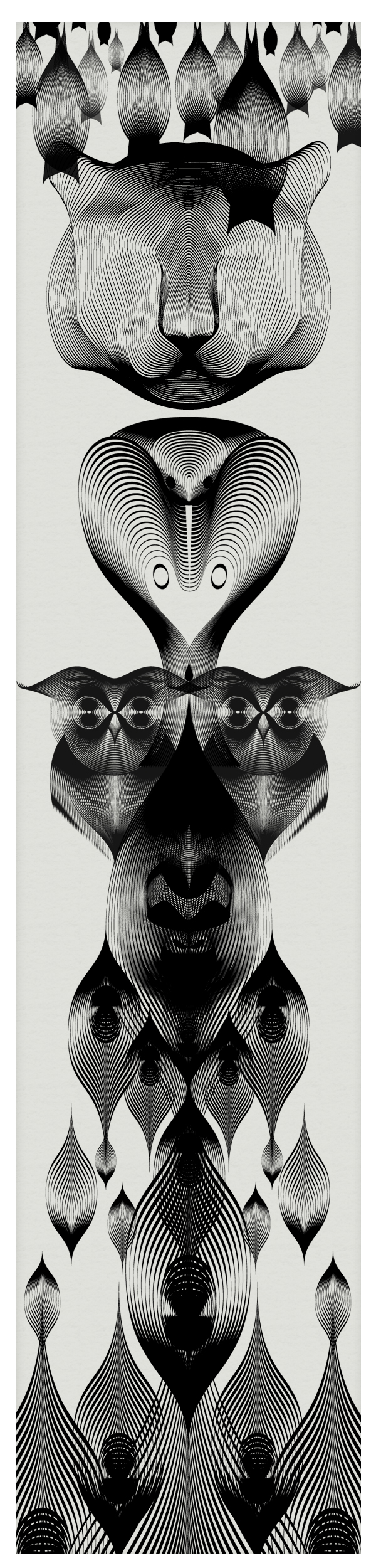 Adobe Portfolio cobra gorilla peacock moire puma bat owl Illustrator minimal blending