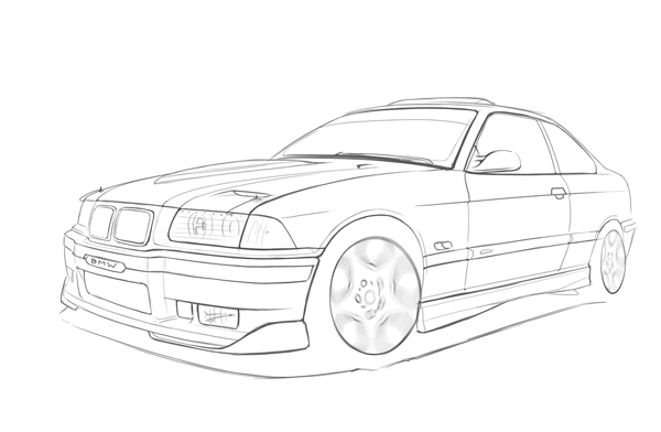 BMW M3 rendering tutorial Tigran Lalayan