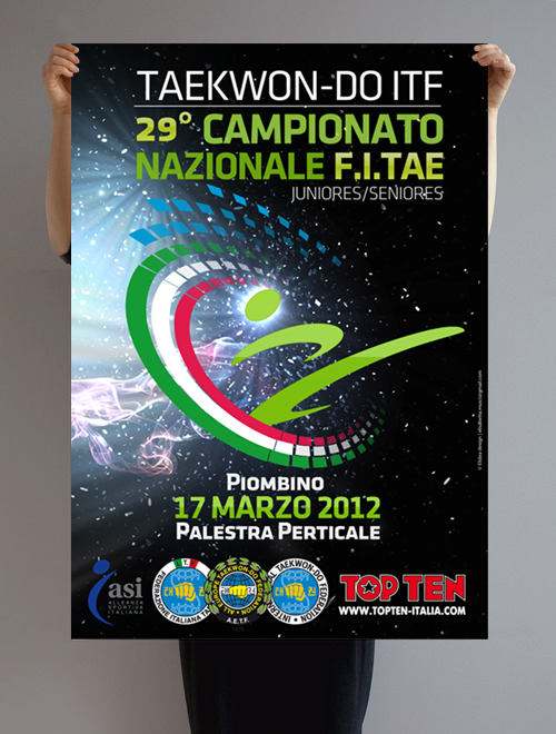 poster logo taekwon-do fight Italy italia nazional champion