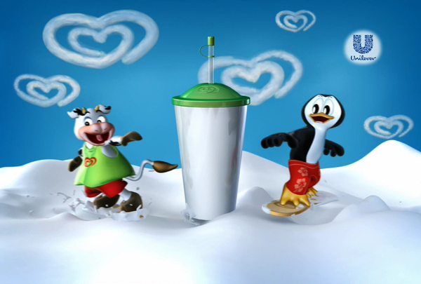 3d animation river milk icecream Unilever commercial