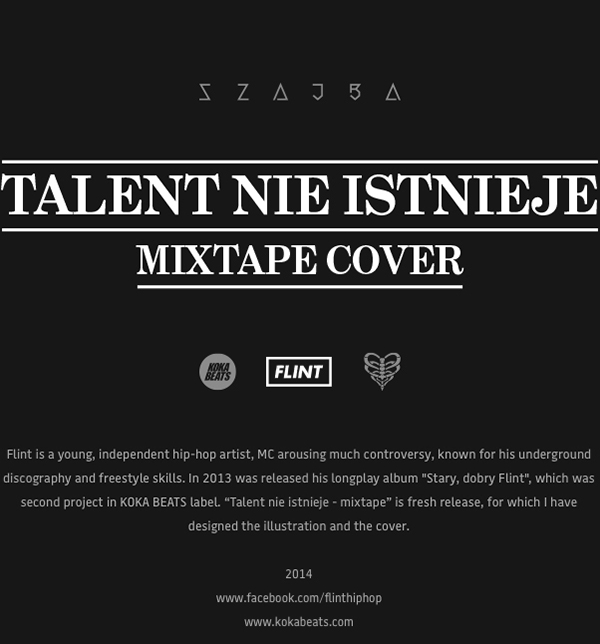 rap mixtape cover envelope 3D microphone explosion Flint koka beats szajba
