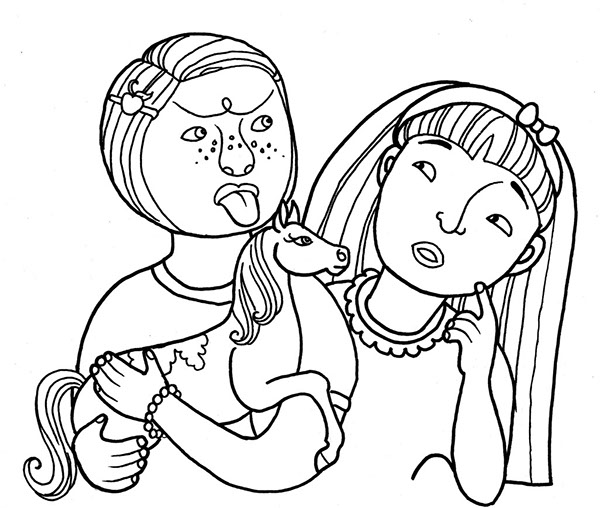 Ubuntu  children  children's illustration  Illustration black and white  ink
