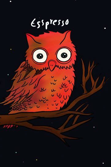 owls night Coffee coffee moods digitalart wacom