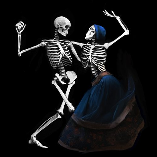 animation  danse macabre dark dark art death Digital Art  Drawing  skeleton skull