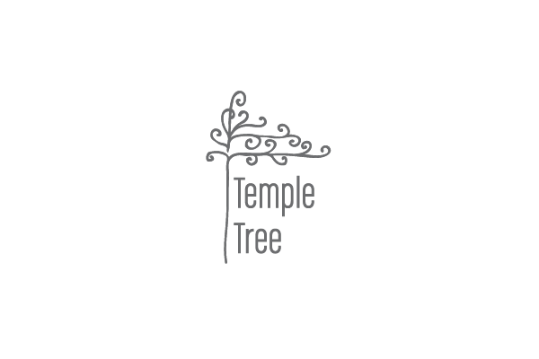 logo identity Tree  temple green violet gold aqua