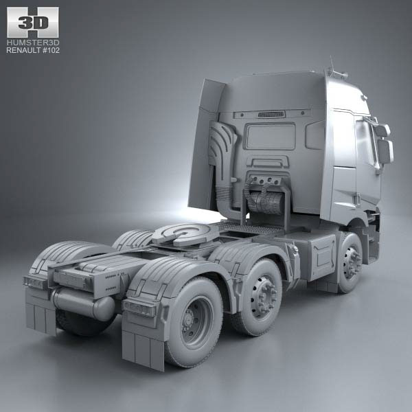 renault Truck tractor truck 3D model 3D 3ds max Render vray 3d modeling