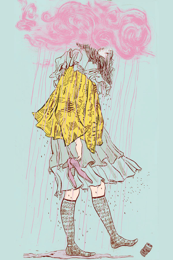 girl bad luck rain cloud