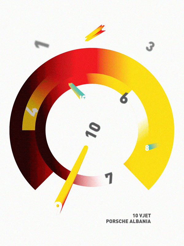 10th anniversary PORSCH logo colors Technology Albania identity speed brand