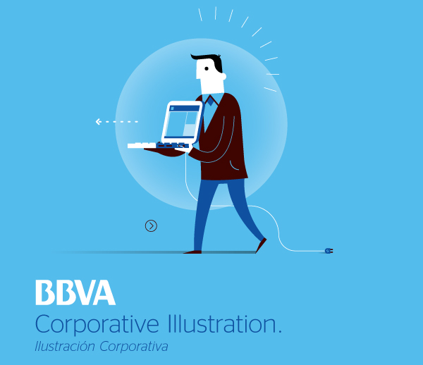 guidelines corporative illustration Bank Human Figure hands infographics vector flat bbva infographic
