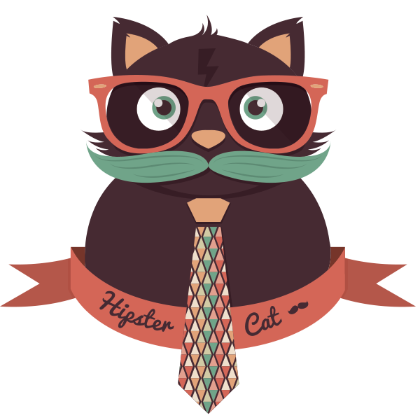 Cat Hipster Retro glasses eyes moustache mustache Triangles triangle tie bow hat vector