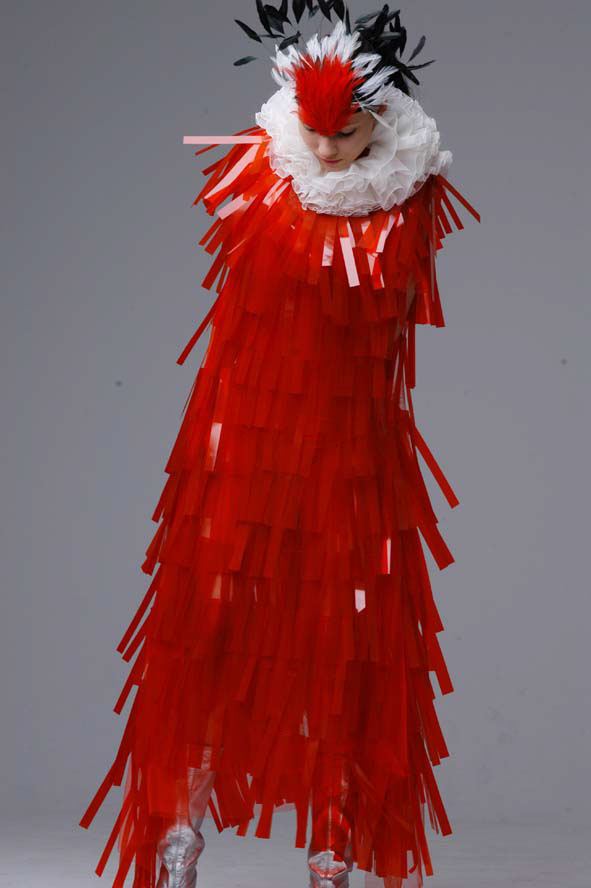 plastic feathers red birds costume Collection