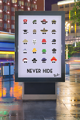never hide ray ban affiche