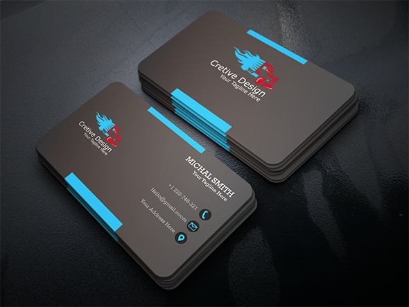 black blue business card clean colorful colour Colourful  corporate creative