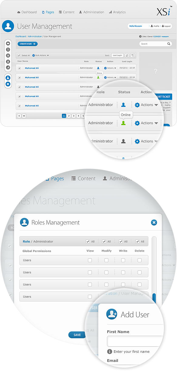 Content Management System  CMS UI ux user interface Website Design creative interface admin panel back end dashboard profiles social network graphic user experience