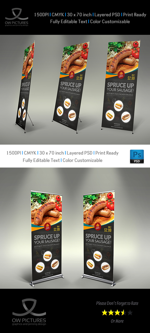 bbq flyer cafe catering catering flyer coffee shop delicious menu rollup Roll Up banner