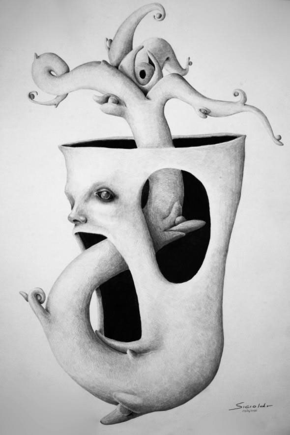 drawings sicioldr surreal art symbolism graphite uncanny bizarre Unconscious