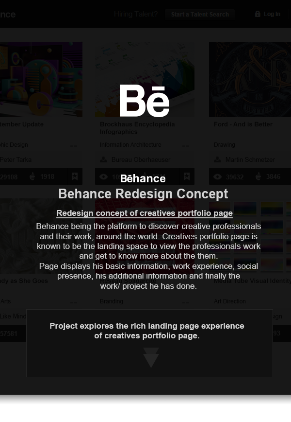 concept redesign Behance UI ux portfolio profile creative