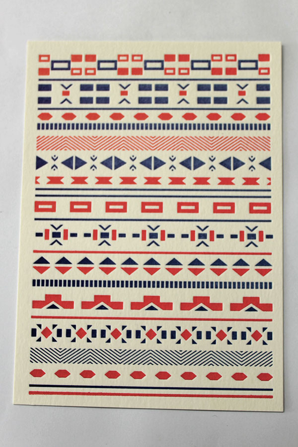 south africa letterpress Xhosa venda ndebele Zulu pattern notecards