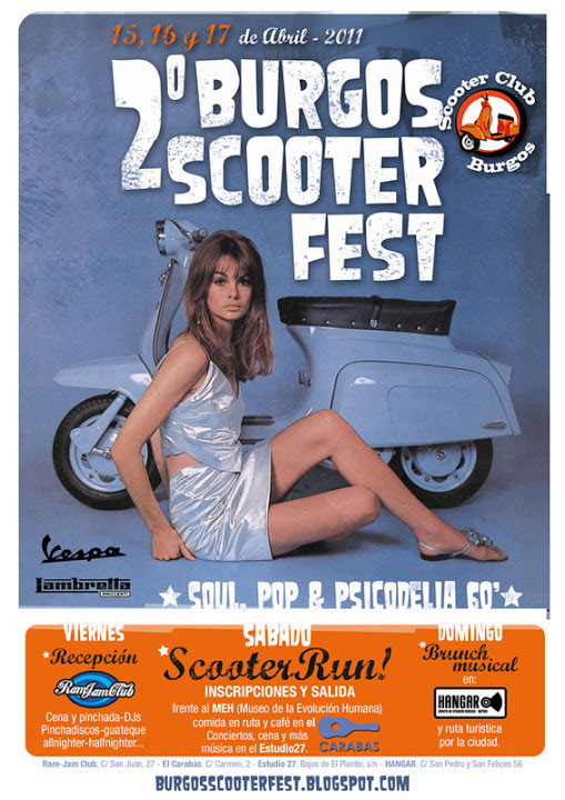 poster Scooter vespa Lambretta festival Travel party road weels
