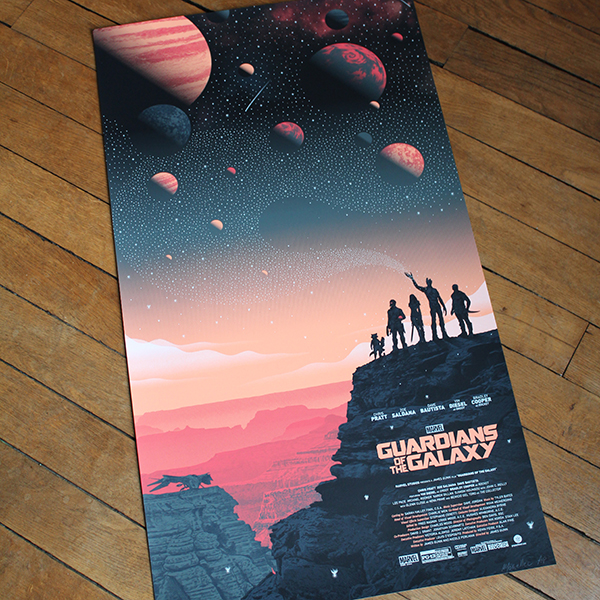 Guardians Galaxy marvel screen print poster Cinema movie gallery limited edition Landscape