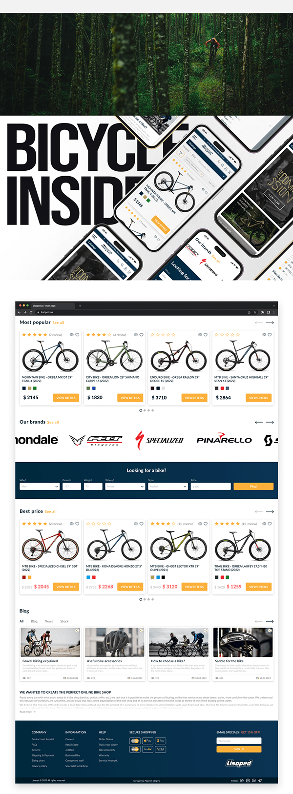 Redesign eCommerce Bicycle Online Store LISOPED.UA 💛💙