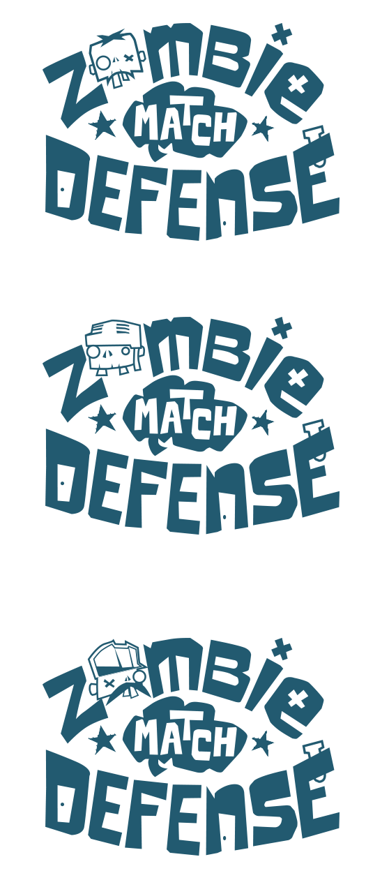 logo zombie match defense game video game
