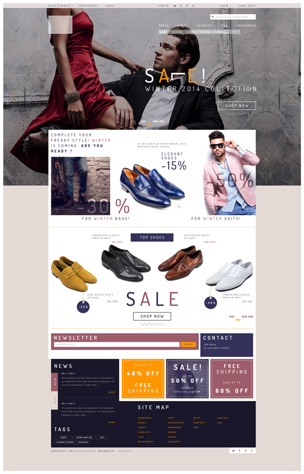 Manfashion store Ecommerce glamour elegant shoes suit clothes man Web eshop beauty new