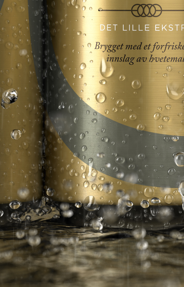 CGI  3d beverages beer  can water splash alcohol rain pilsner droplets Water splash photoreal