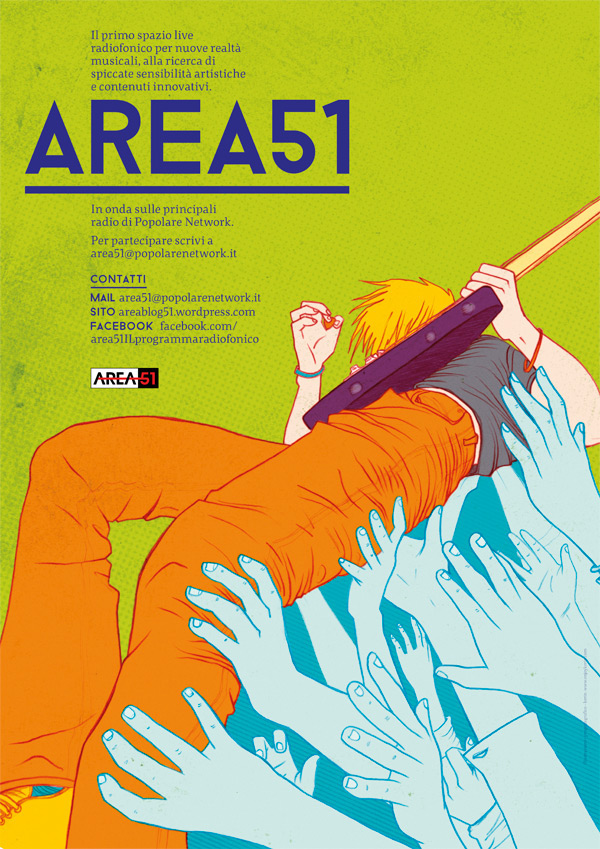 area51 indie band gig poster digital illustration ROck Poster grunge