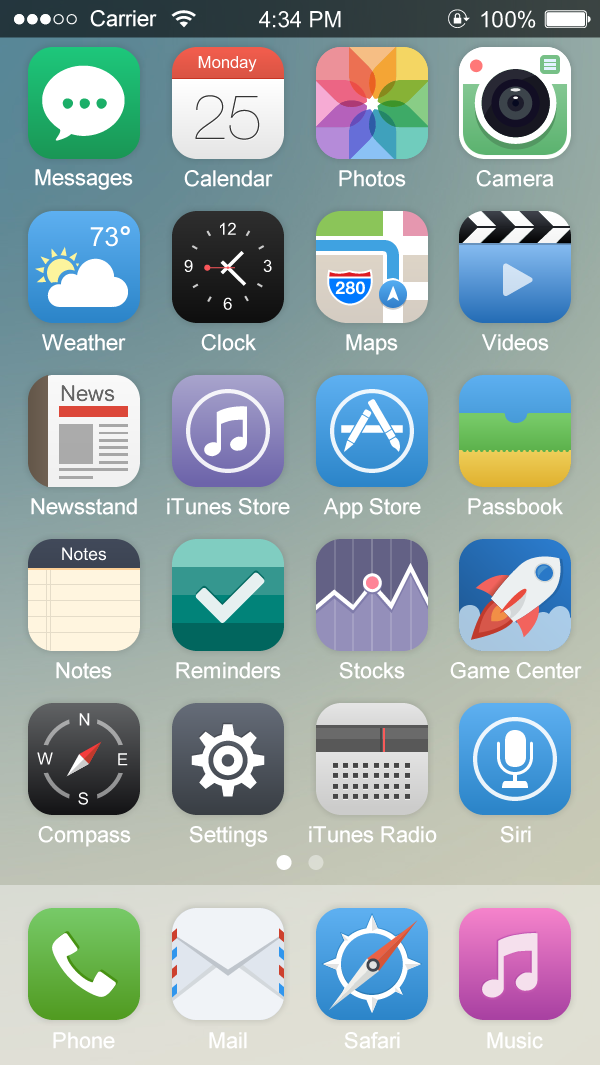 iOS 7 flat design ios7 iphone iphone5 ios icons apple