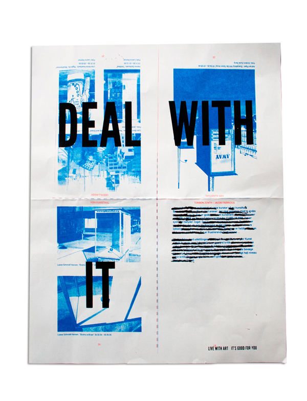 poster screen printing book blue black deal with it live with art it's good for You Krabbesholm