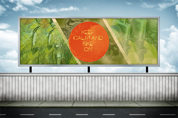 bakcdrop Hoarding Typgraphy Racing motorbike design art vector print media social ads green orange