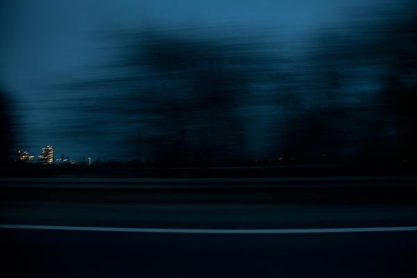 motion Jakob Wagner longtime exposure Night shot night photograph Landscape abstract contemporary In motion industry flow blue night highway freeway AUTOBAHN speed blurred