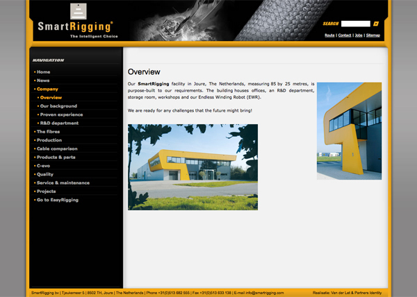 AramidRigging Webdesign HTML css jeroen rijpstra Van der Let & Partners Identity