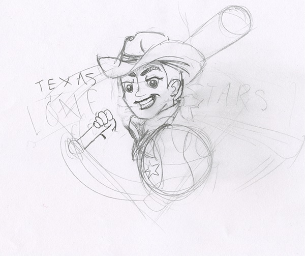 sports team Little League baseball texas LoneStar cowboy logo Character