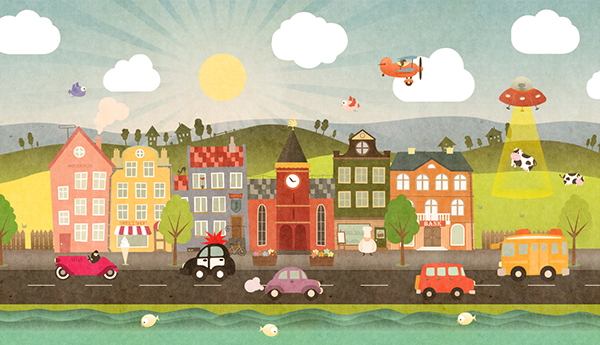 Happy Town on Behance