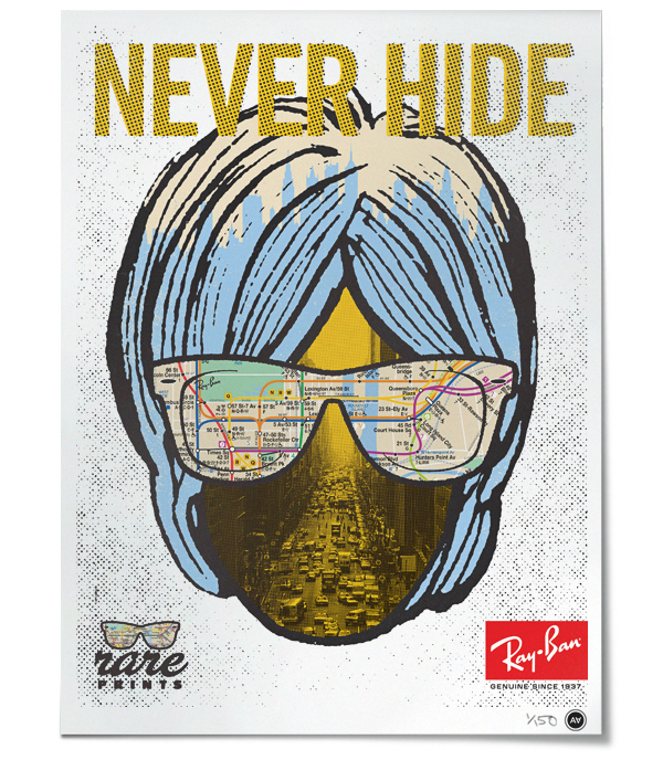 Ray-ban Rare prints screenprint art poster Aviator wayfarer Sunglasses silkscreen pop color pattern